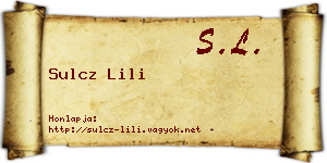 Sulcz Lili névjegykártya